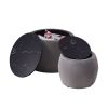 Set of 2 End Table with Storage, Round Accent Side Table with Removable Top for Living Room, Bedroom, Top φ650*450,φ480*390