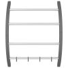 Towel Rack with Hooks Silver 22"x6.3"x28.3" Aluminum