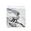 Modern white MDF+sticker material cube stylish texture design coffee table -15.75 inches-