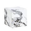 Modern white MDF+sticker material cube stylish texture design coffee table -15.75 inches-