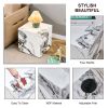 Modern white MDF+sticker material cube stylish texture design coffee table -15.75 inches-