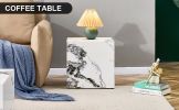 Modern white MDF+sticker material cube stylish texture design coffee table -15.75 inches-
