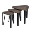 Nesting Coffee Table, Set of 3 End Tables for Living Room, Stacking Side Tables, Wood Look Accent Furniture with Metal Frame - WALNUT & BLACK