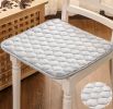 2Pcs Soft Chair Pads With Ties Non-slip Flannel Chair Cushions for Kitchen Dining Room Office - Grey