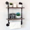 Industrial Pipe Shelf Bathroom Shelves Wall Mounted