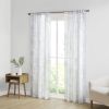 Botanical Printed Texture Sheer Window Pair