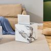 Modern white MDF+sticker material cube stylish texture design coffee table -15.75 inches-