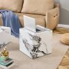 Modern white MDF+sticker material cube stylish texture design coffee table -15.75 inches-