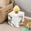 Modern white MDF+sticker material cube stylish texture design coffee table -15.75 inches-