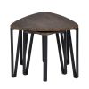 Nesting Coffee Table, Set of 3 End Tables for Living Room, Stacking Side Tables, Wood Look Accent Furniture with Metal Frame - WALNUT & BLACK