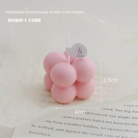 Small Rubik's Cube Aromatherapy Candle Home Decoration Shooting Props (Color: Pink)