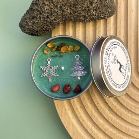 Crystal Dried Flower Scented Candle Snakehead Rod Silver Iron Can (Option: Green Wild Forest)