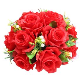 Gold/ Silver Flowers Vases Candle Rack Stand Holders Wedding Decor Road Lead Floral Bouquet Party Props Table Centerpiece Pillar (Color: Red)