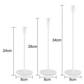5 Head Luxury Metal Candle Holders Exquisite Candlestick Candle Stand Wedding Table Centerpieces Christmas Home Party Decoration (Color: 3pcs White 1 head)