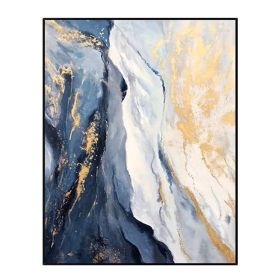 Hand Painted Wall art Picture Abstract blue cloud landscape oil painting handmade for Living room bedroom home decor no frame (size: 100x150cm)