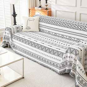 Modern Style Four Seasons Universal Chenille Secret Line Sofa Towel (Option: Moroccan Lines Black-180x260cm)