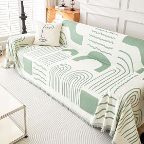 Modern Style Four Seasons Universal Chenille Secret Line Sofa Towel (Option: Secret Lines Green-180x230cm)